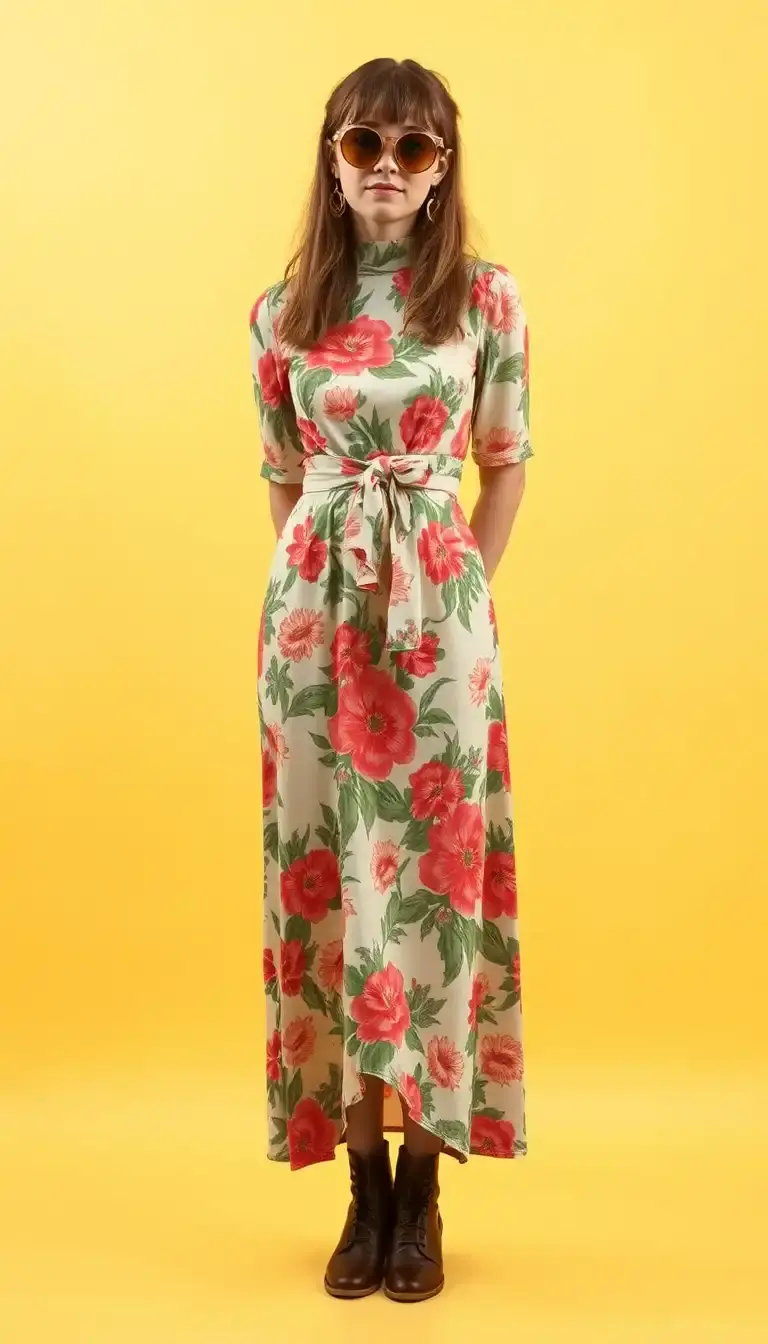 Floral 80s dress