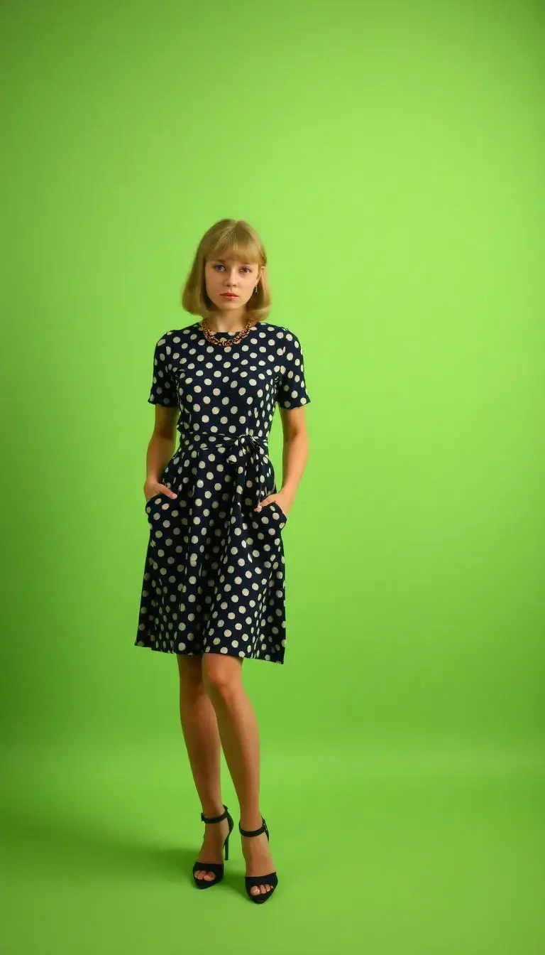 Polka dot 80s dress