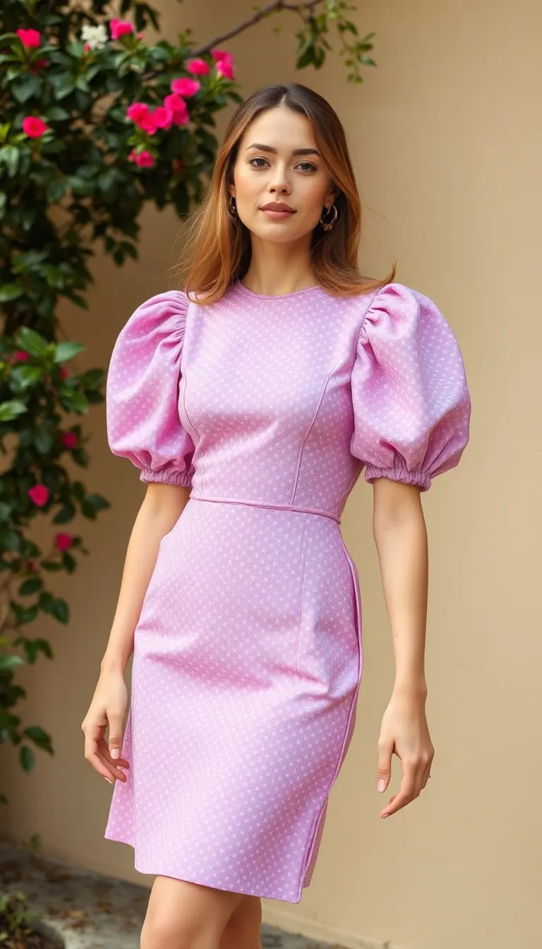 Puff sleeve 80s dress