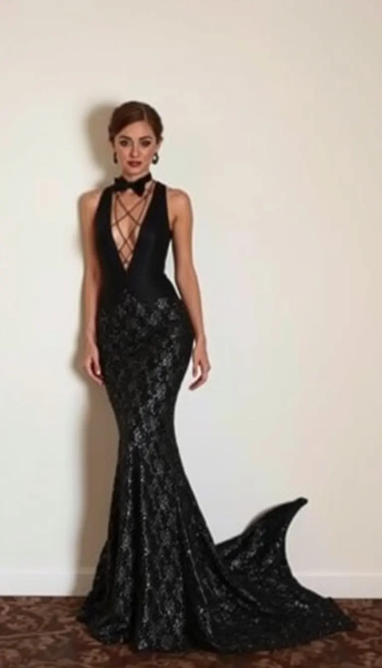 Mermaid Black Tie Dress