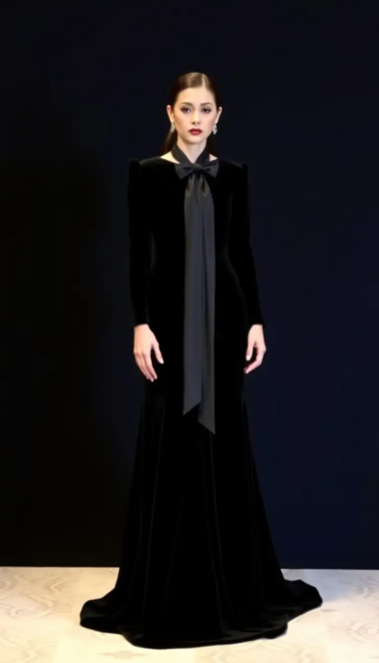 Velvet Black Tie Gown