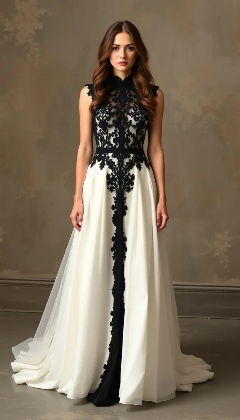 Lace Black Tie Gown