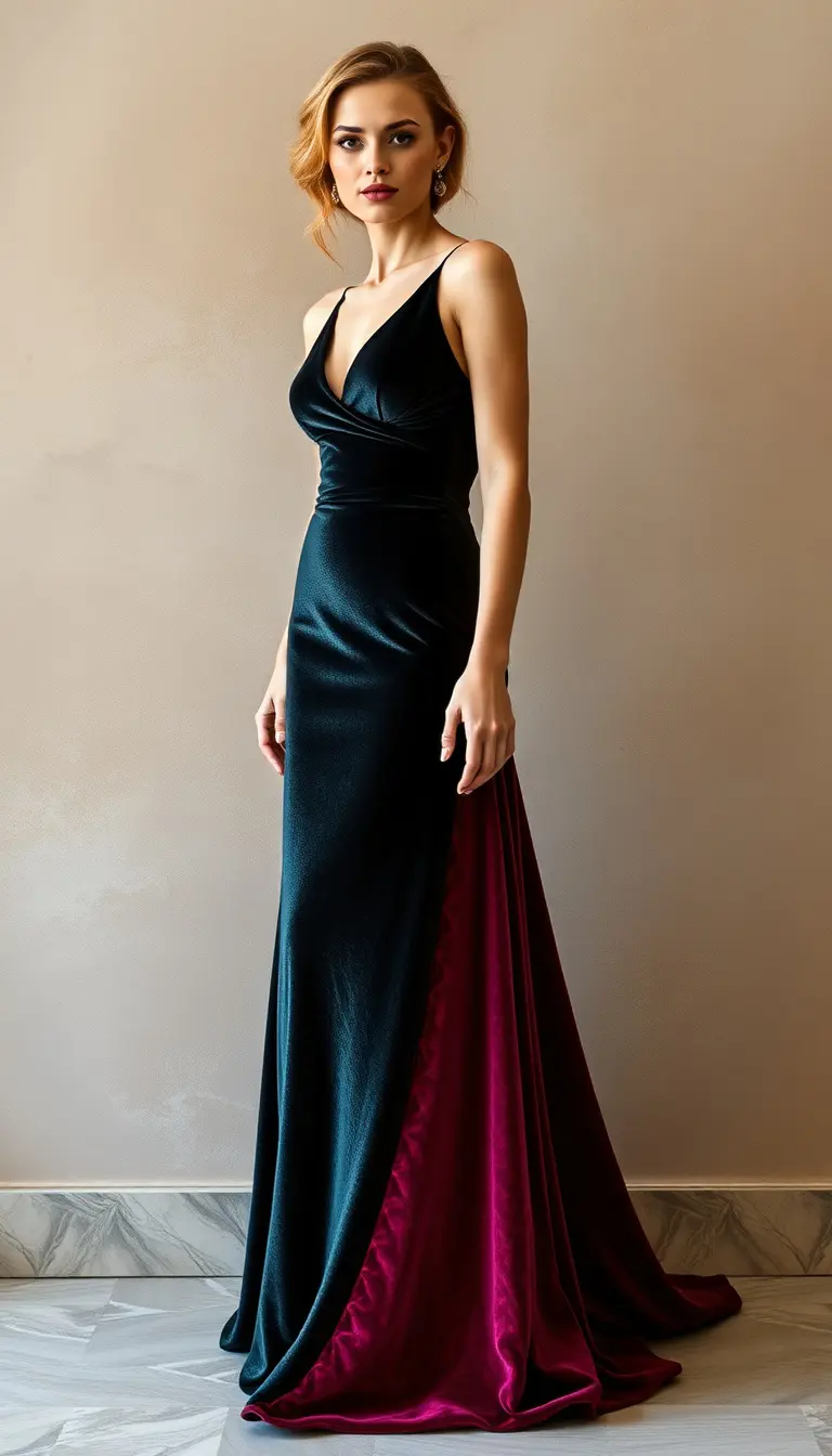 Velvet Prom Dress Textured Luxurious