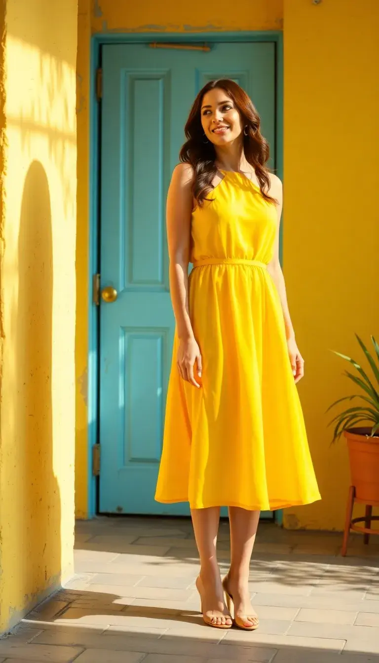 Sunny Yellow Midi Dress