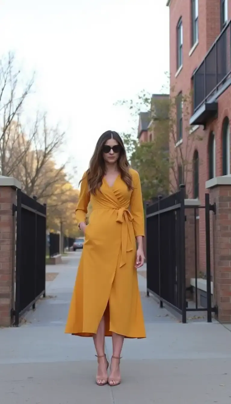 Mustard Yellow Wrap Dress