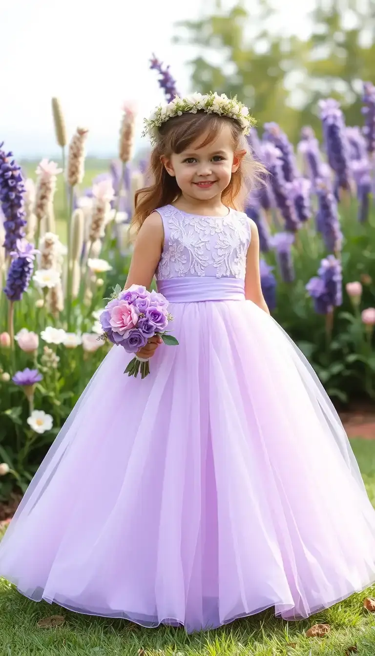 Lavender flower girl dress