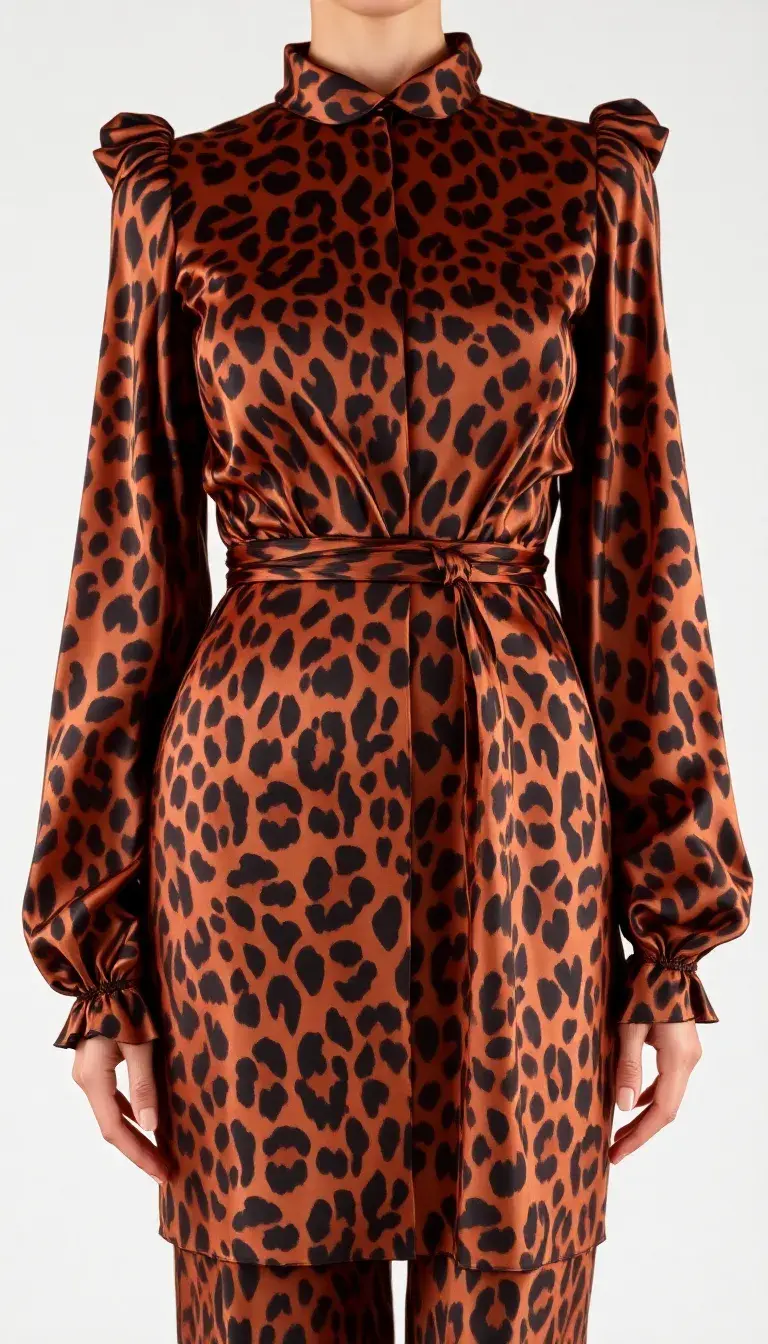 Leopard Satin Dress