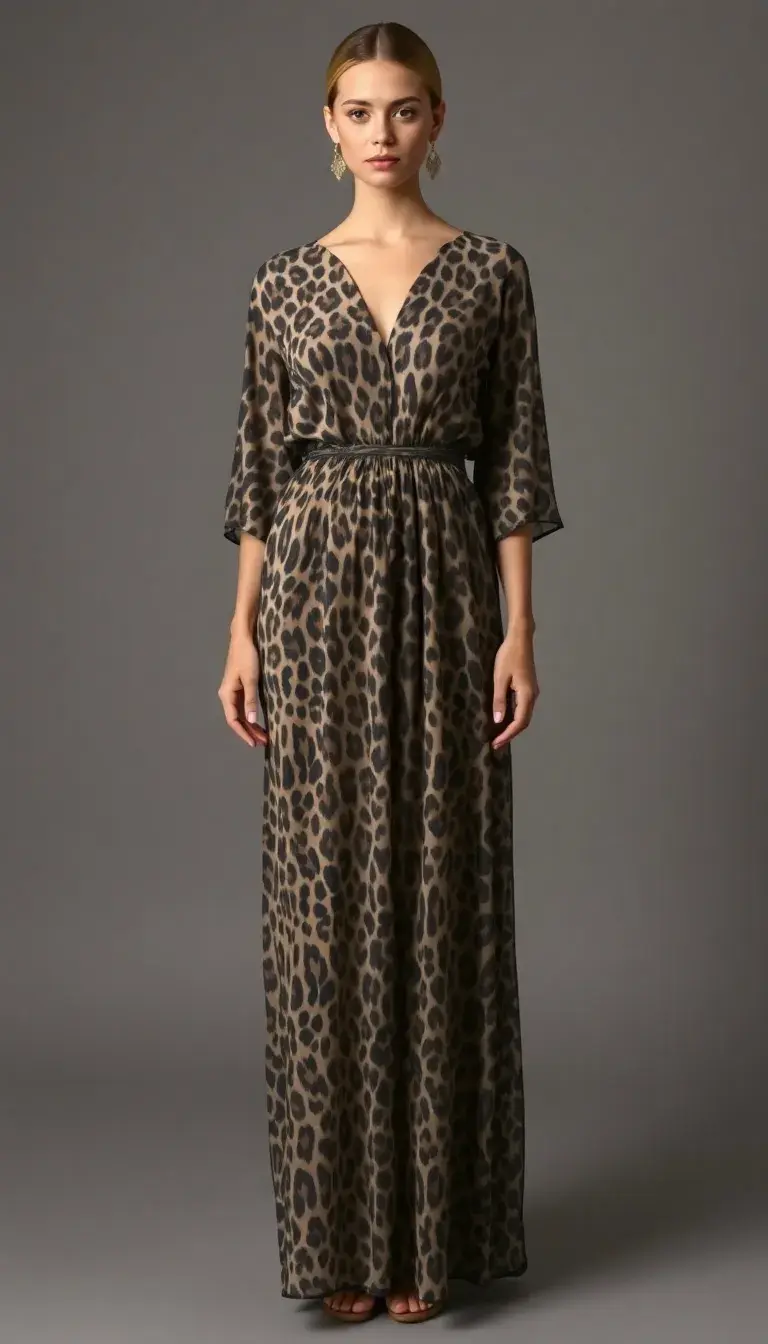 Leopard Chiffon Dress