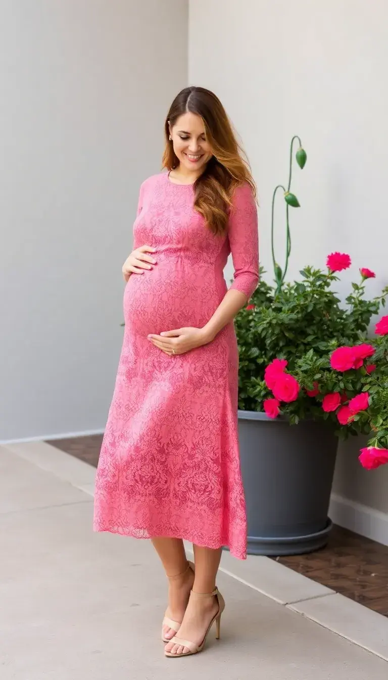 Lace Maternity Midi