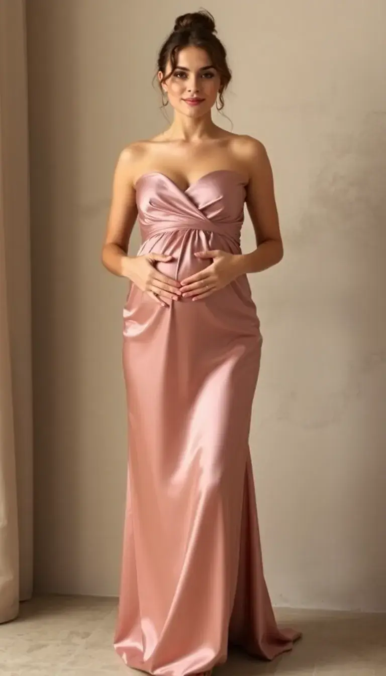 Satin Maternity Dress