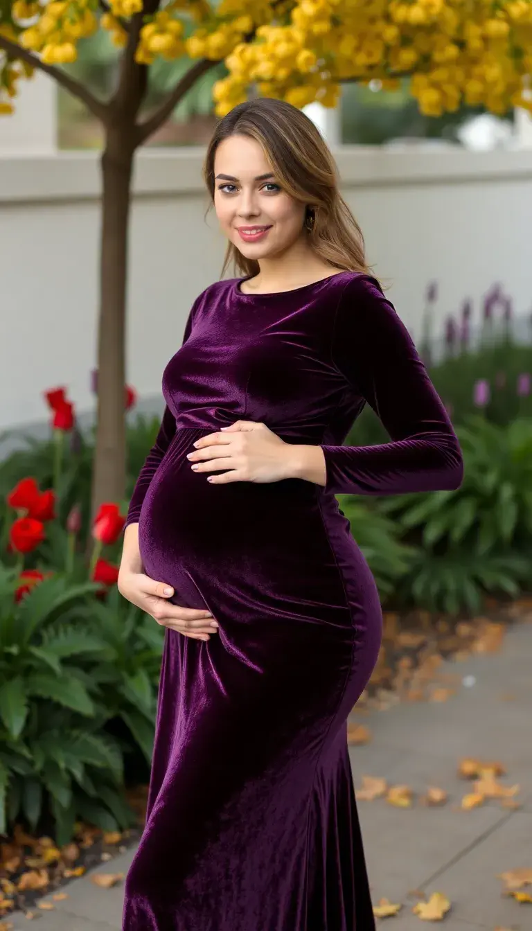 Velvet Maternity Dress