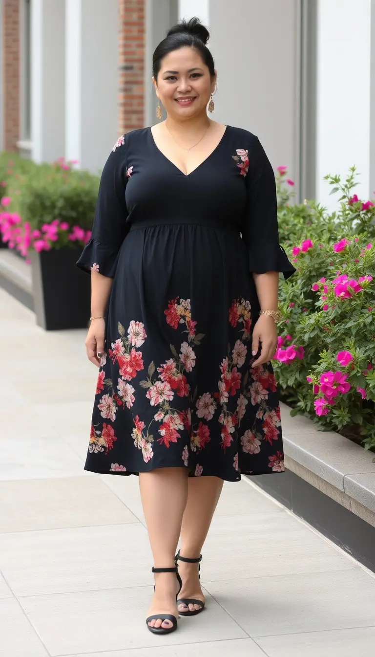 Plus size mother a-line dress