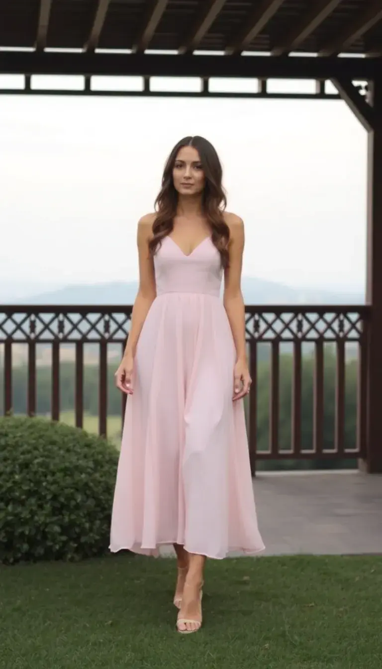 Blush Pink Midi Dress