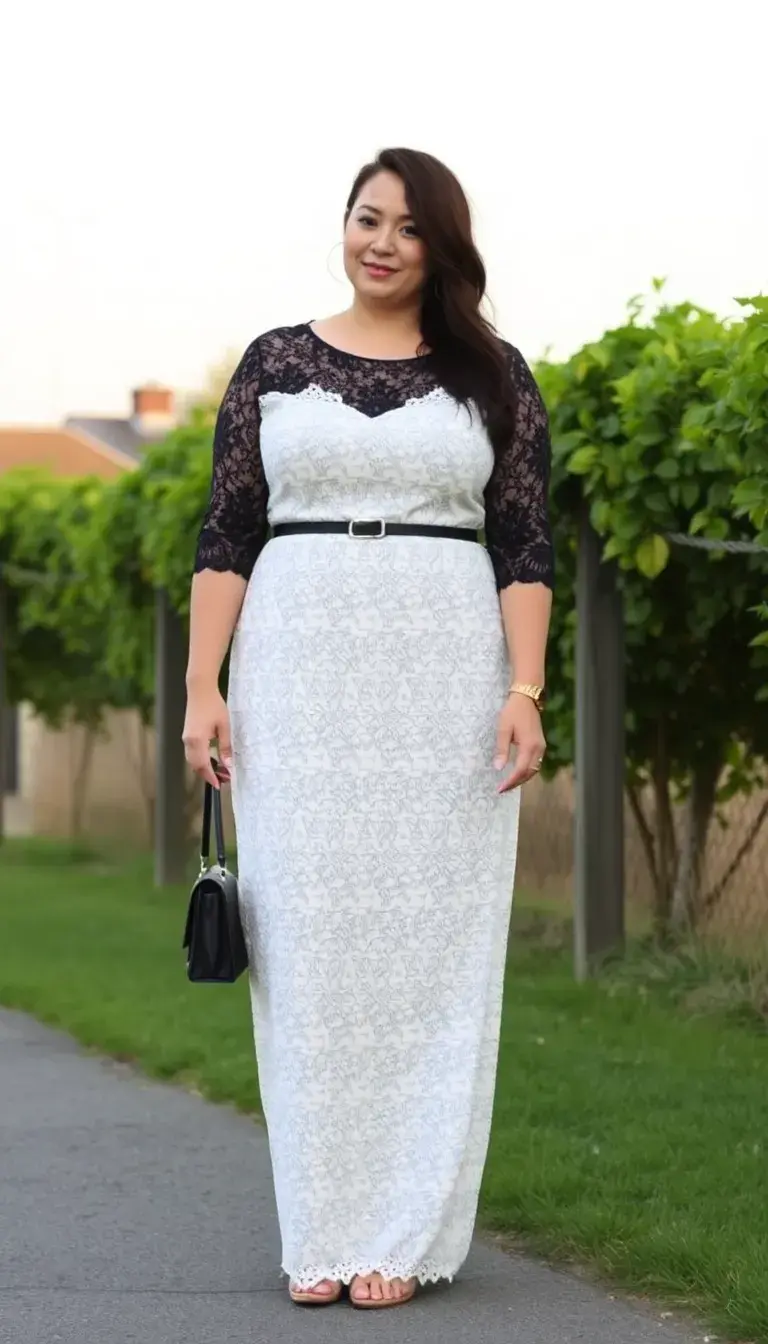 Plus size lace dress