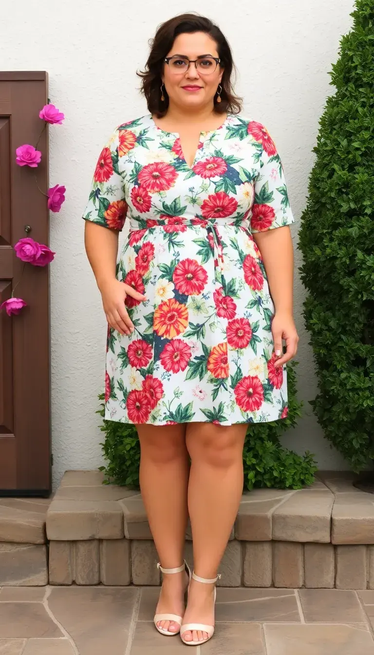Plus size floral dress
