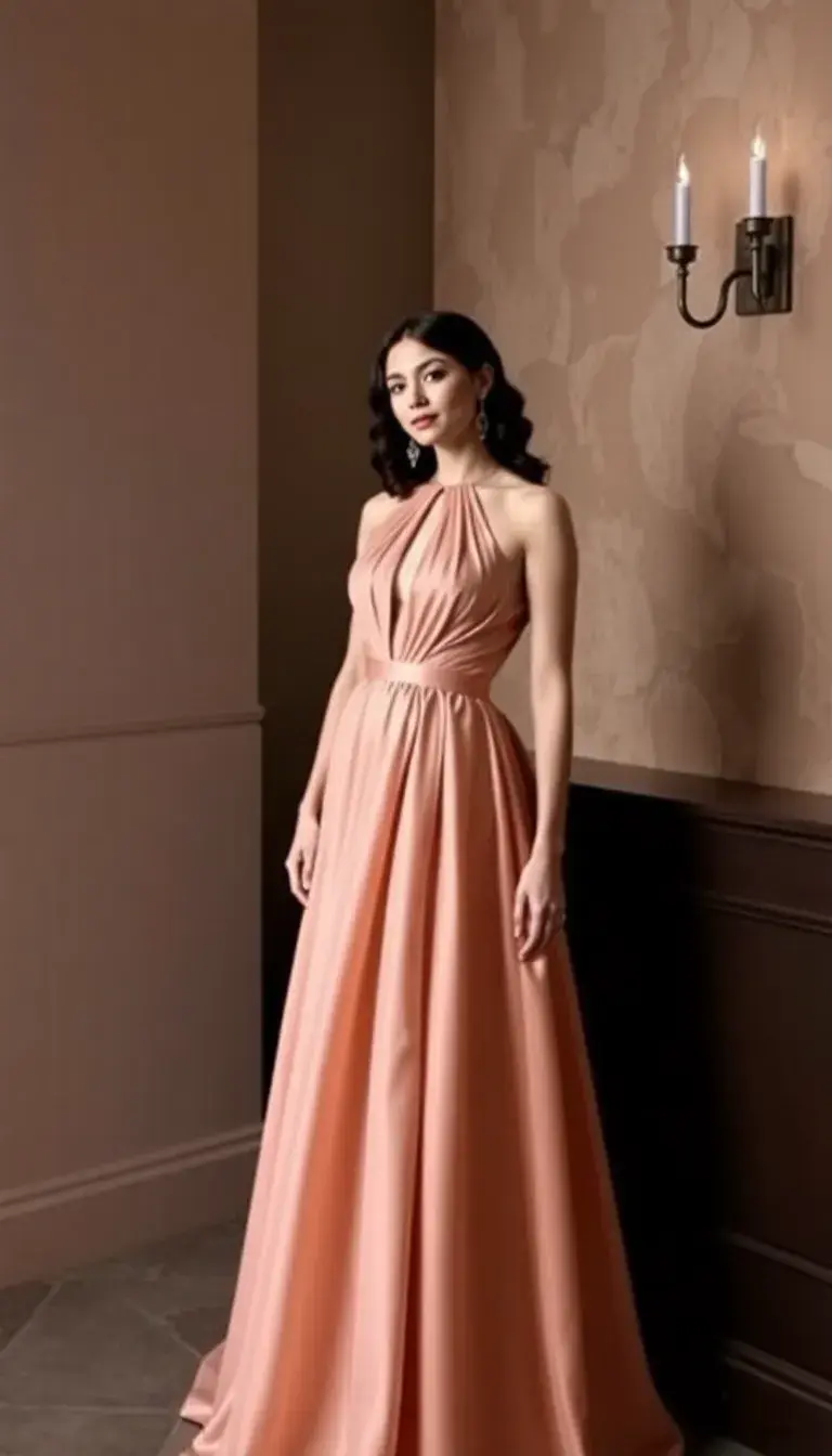 Elegant Prom Dress - Sophisticated halter neck