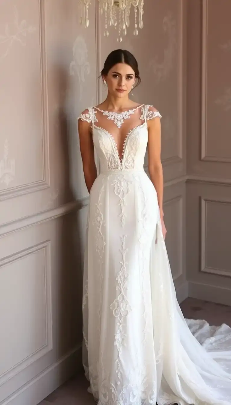Beaded A-Line Wedding Dress