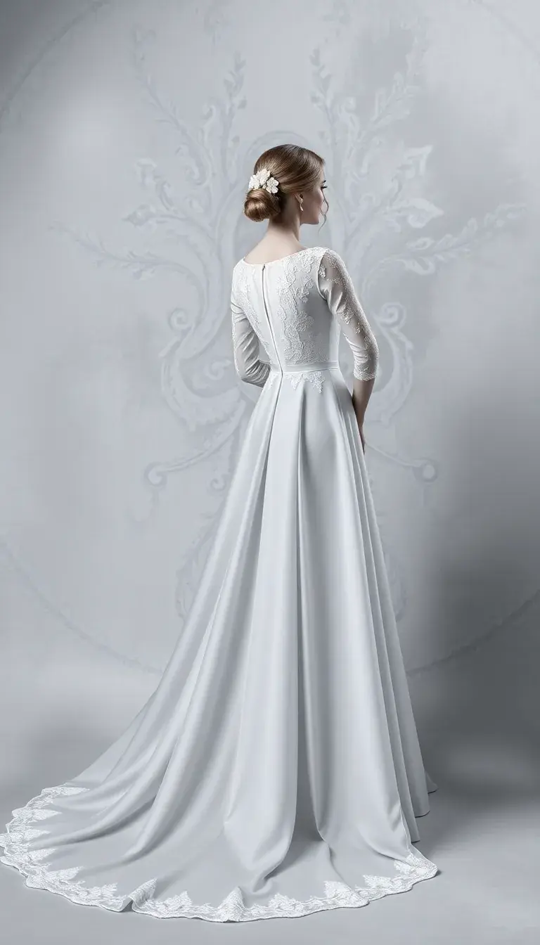 Long Sleeve A-Line Wedding Dress