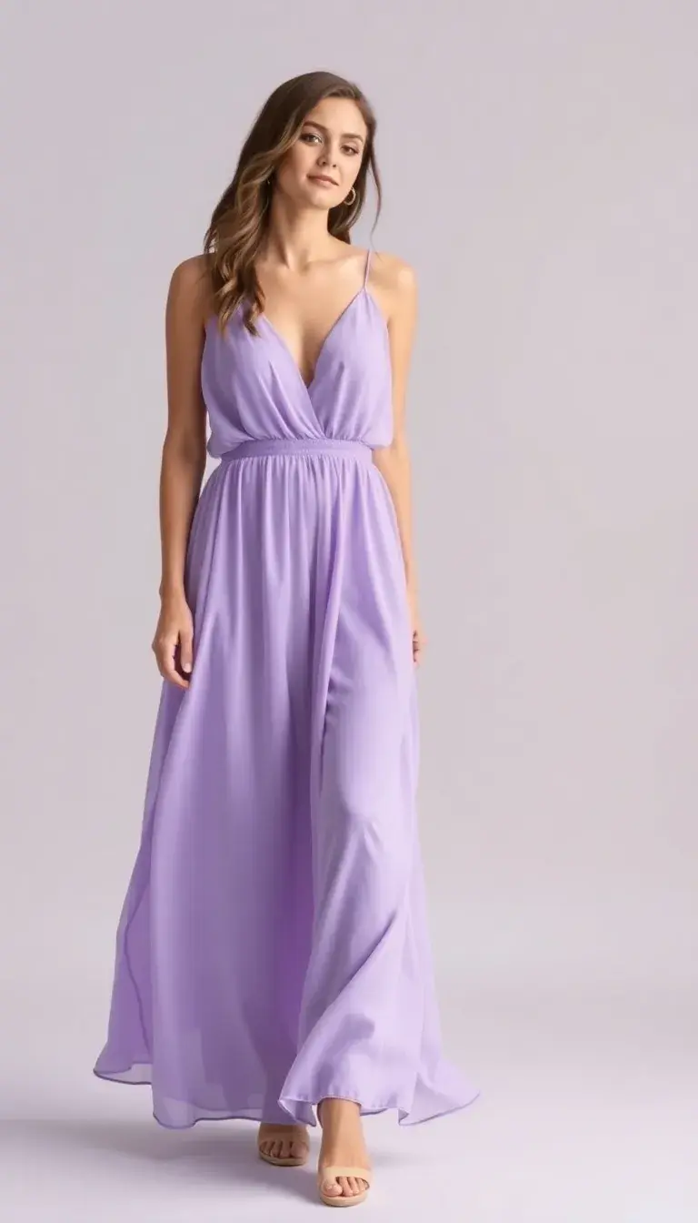 Flowy Chiffon Maxi dress in lavender