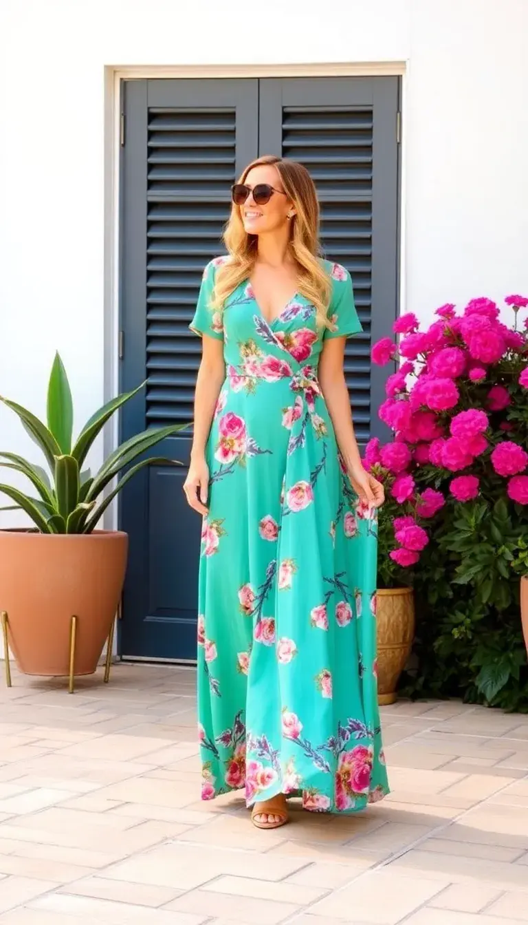 Wrap Style Maxi dress in floral