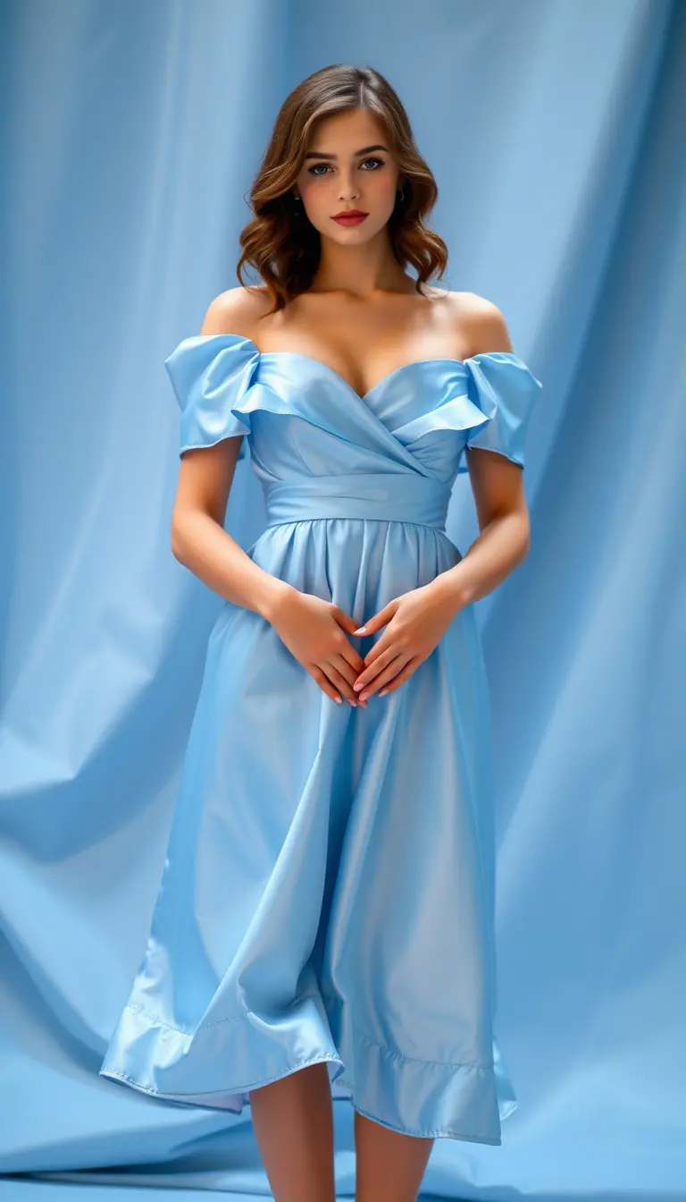 Baby Blue Satin Dress
