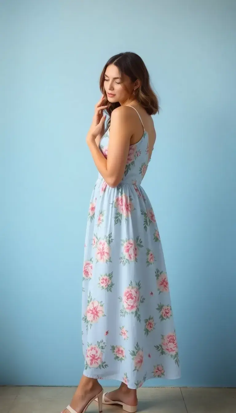 Baby Blue Floral Dress