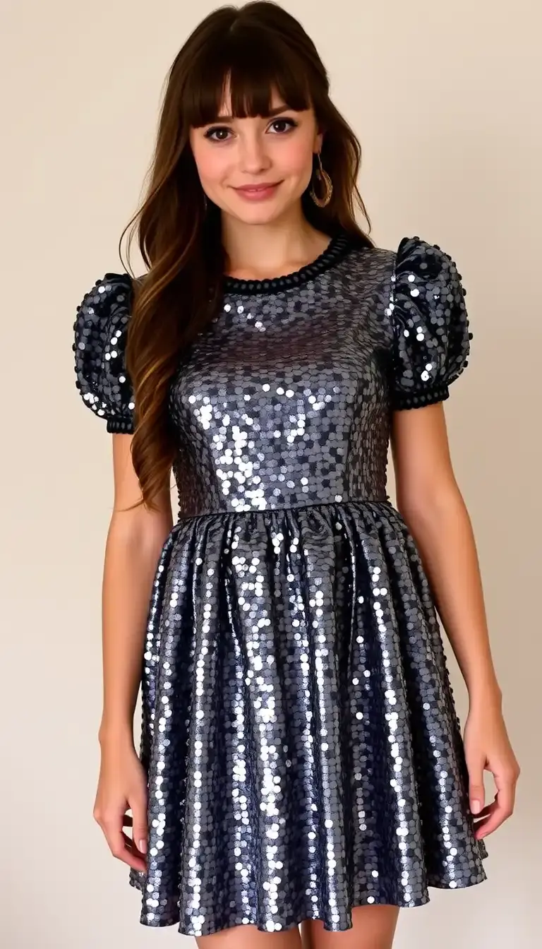 Sequin Baby Doll Dress