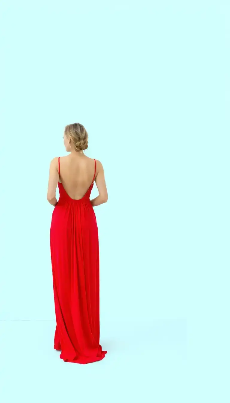 Backless Maxi Dress in Red
