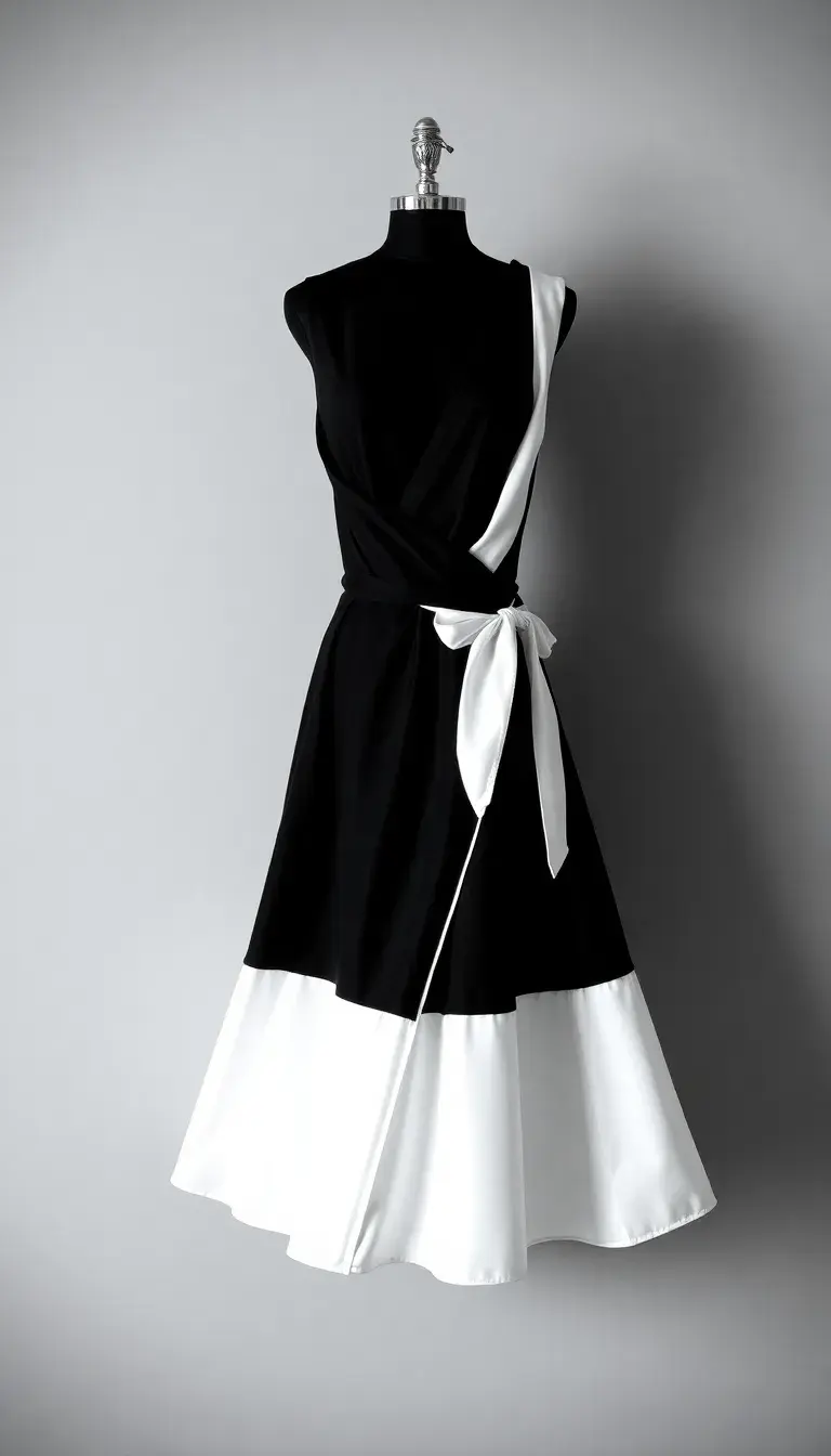 Wrap Black White Dress