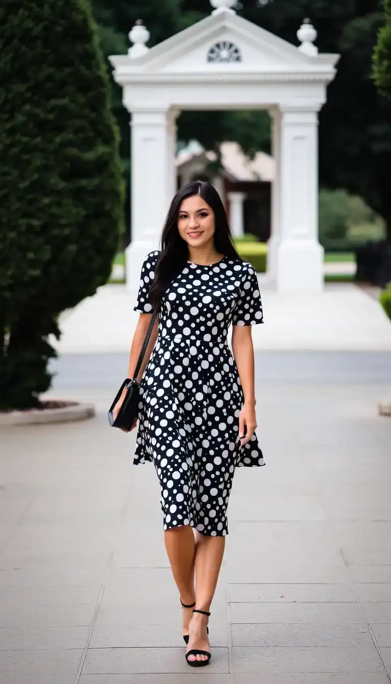Polka Dot Black White