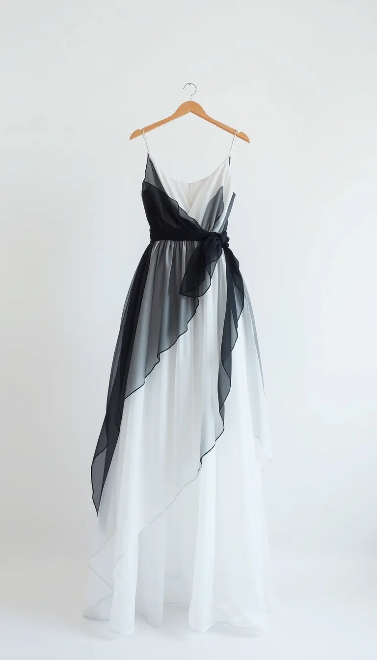 Chiffon Black White