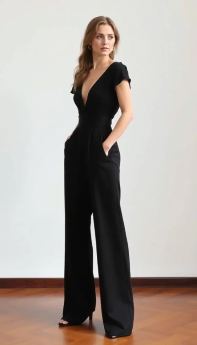 Wide Leg Black Dress Pants