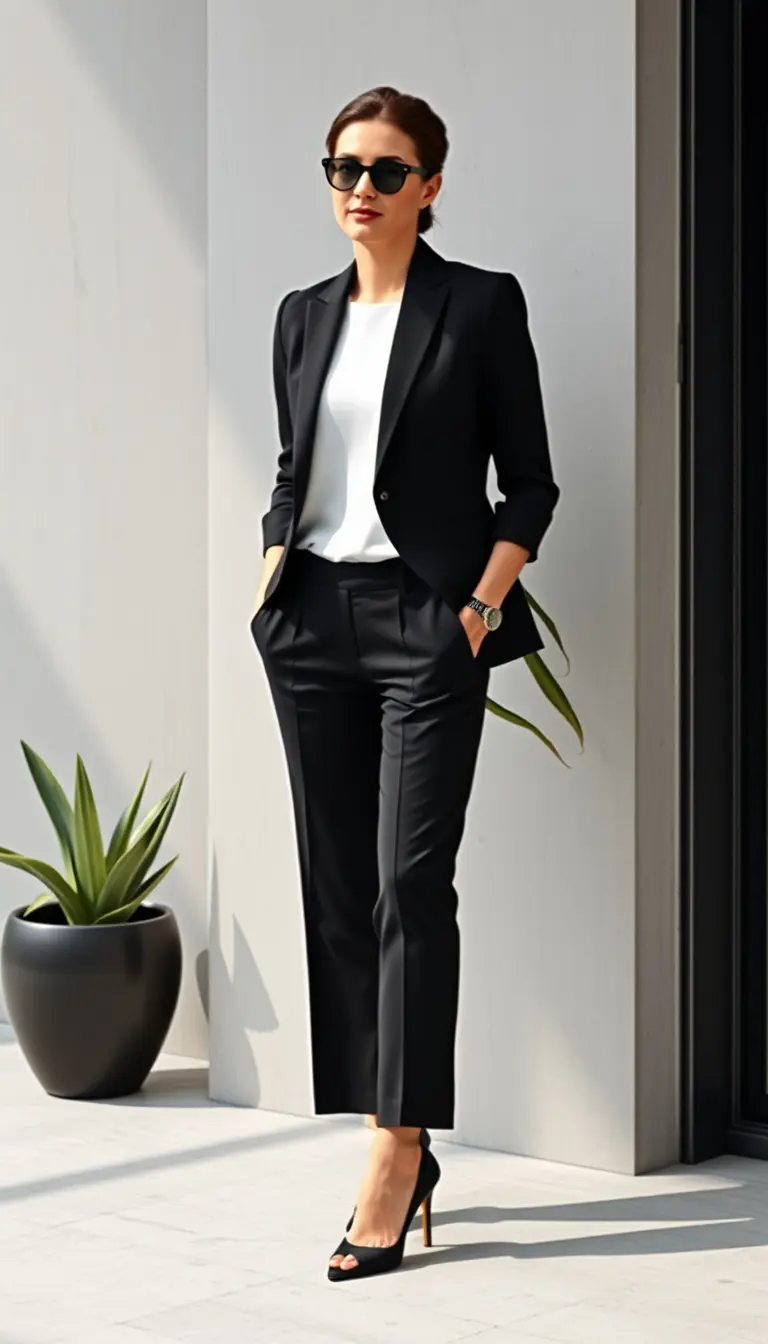 Cropped Black Dress Pants