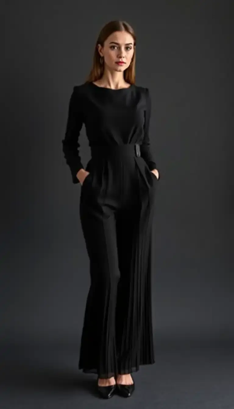 Pleated Black Dress Pants
