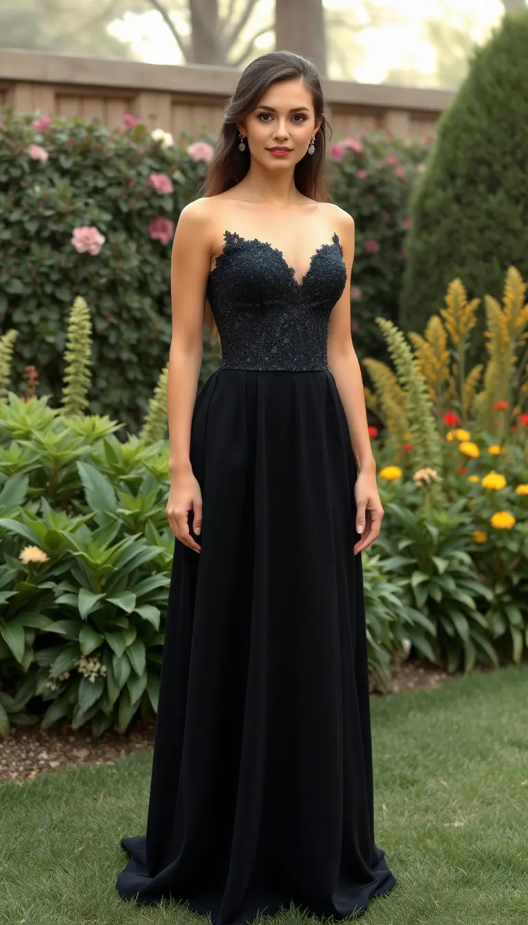 Black Prom A-Line Dress