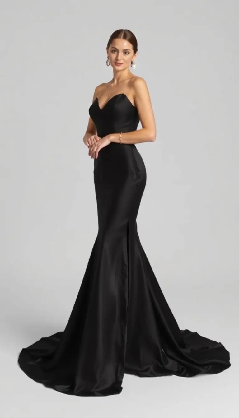 Black Silk Sheath Wedding Dress
