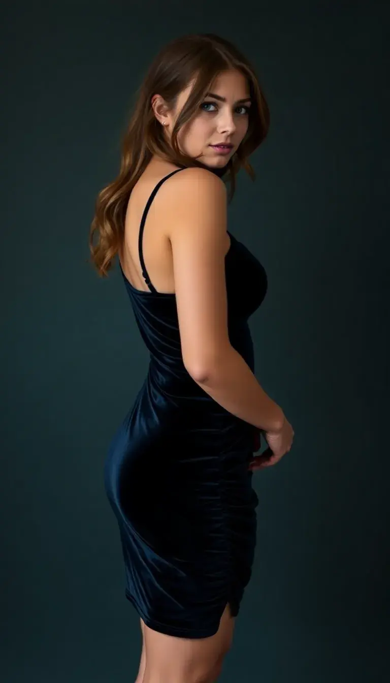 Velvet Mini Dress with ruched sides