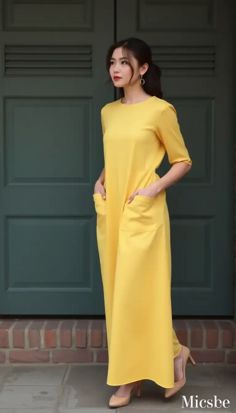 Butter Yellow A-Line Dress