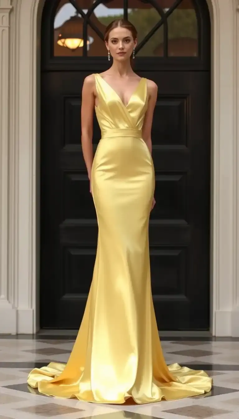 Butter Yellow Evening Gown
