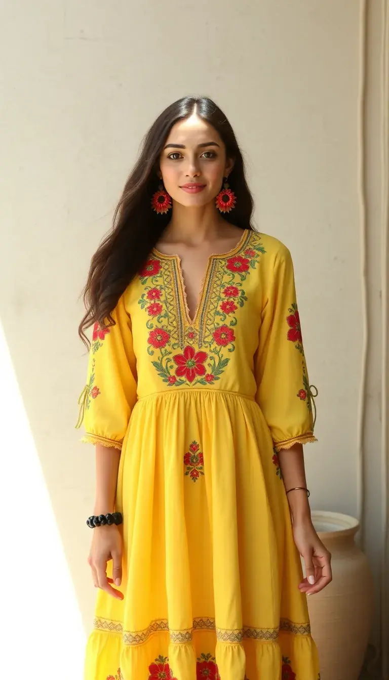 Butter Yellow Boho Dress