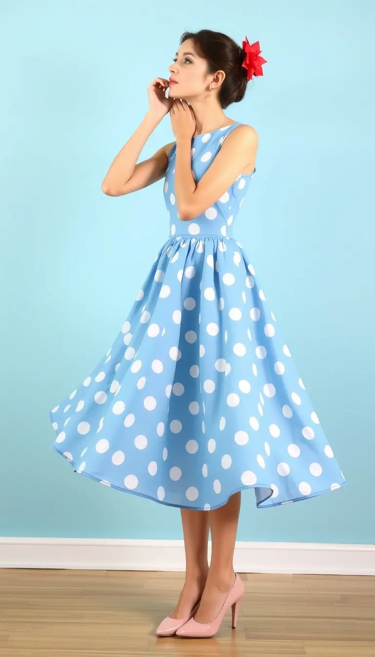 Blue Polka Dot Easter Dress