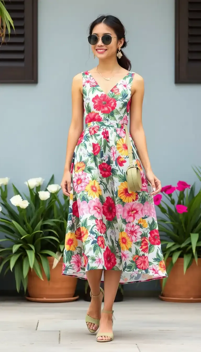 Floral Fit and Flare Summer Dress