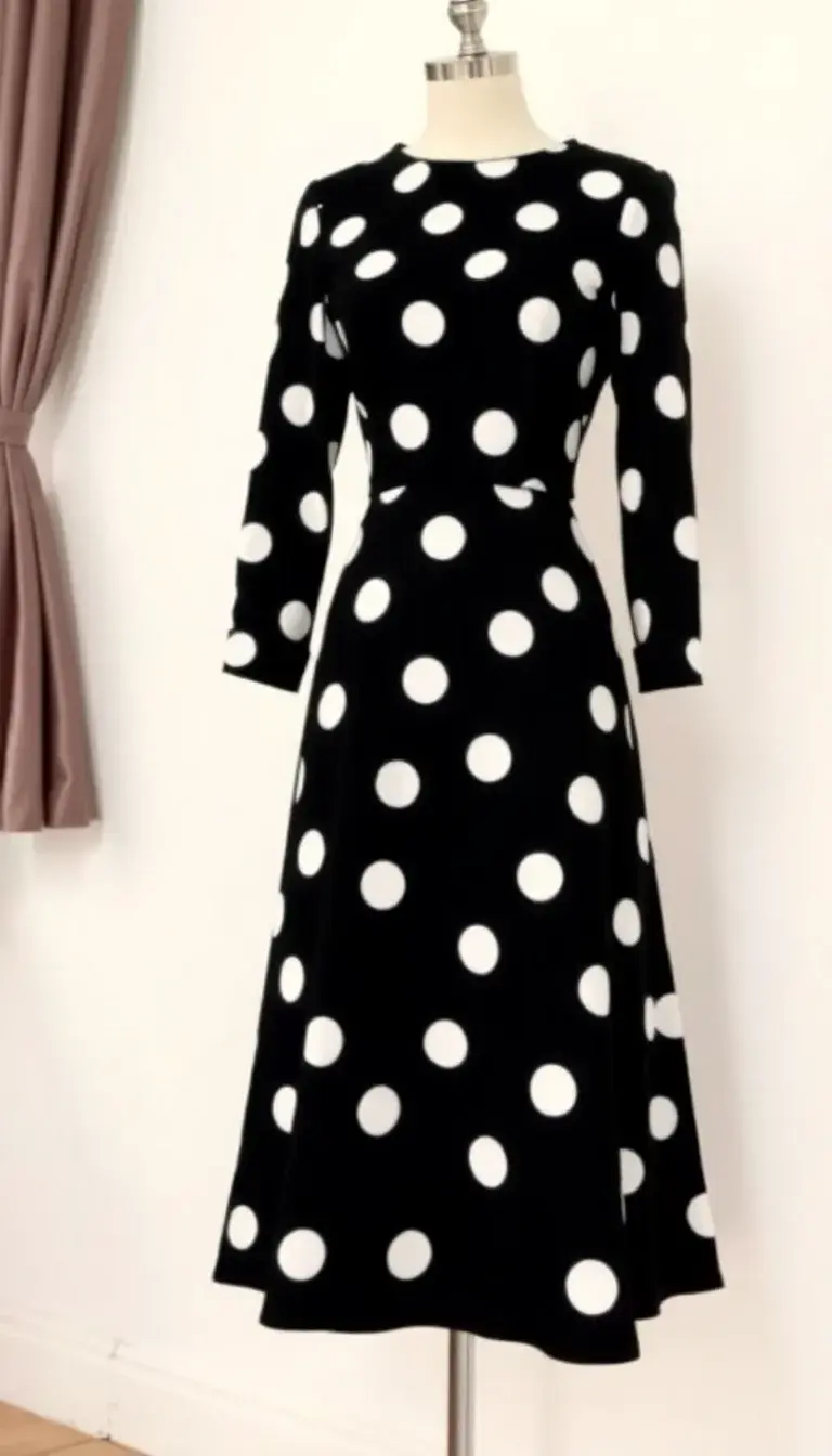 Polka Dot Fit and Flare Dress