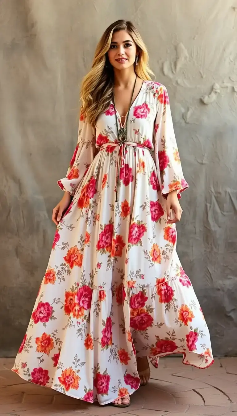 Bohemian Flowy Maxi Dress
