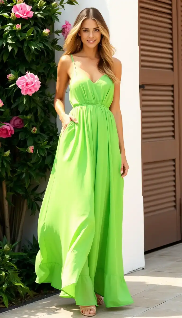 Green Flowy Sundress