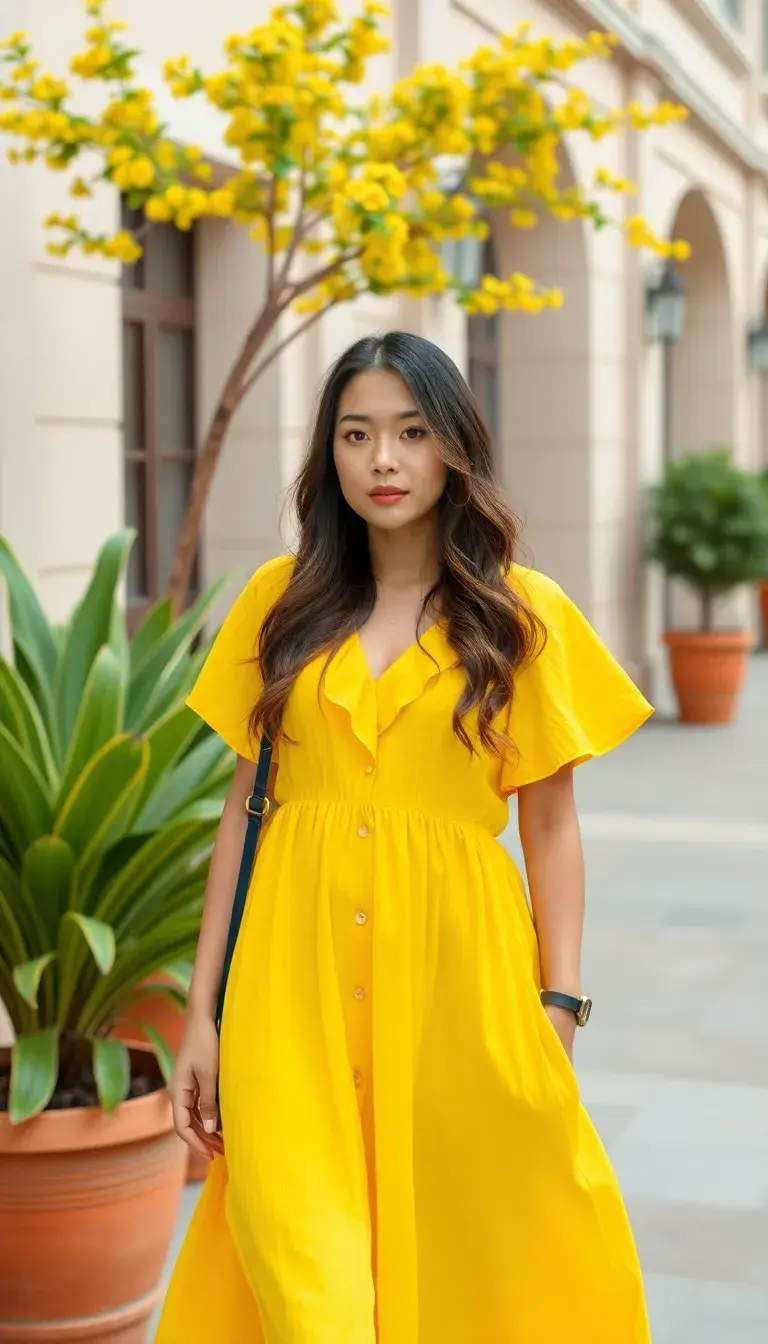 Yellow Flowy Casual Dress