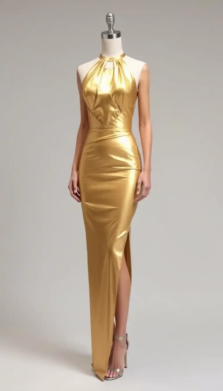 Gold Bodycon Prom Dress