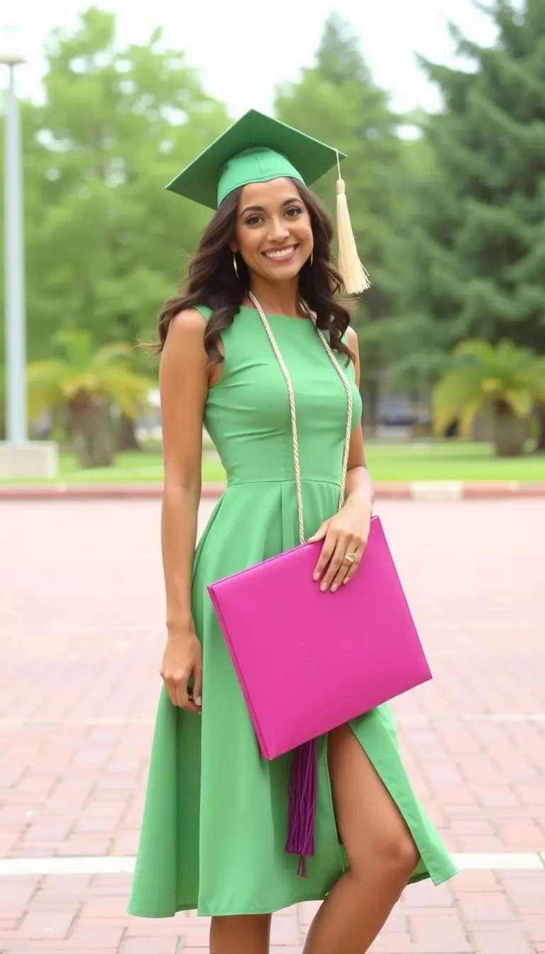 Green Grad Fit and Flare Dress