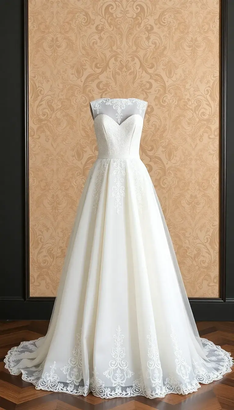 A-Line Quinceanera Dress in White with embroidery