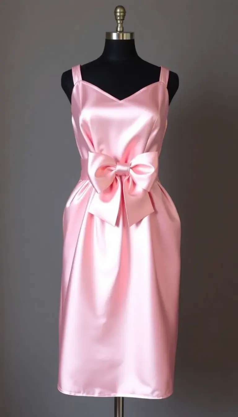 Light Pink Satin Cocktail Dress